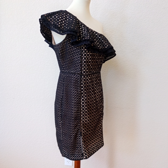 J. Crew Collection black ruffle one shoulder dress - Picture 9 of 10